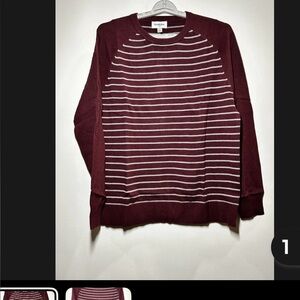 Goodfellow & Co Men's Burgundy Striped Crewneck Sweater